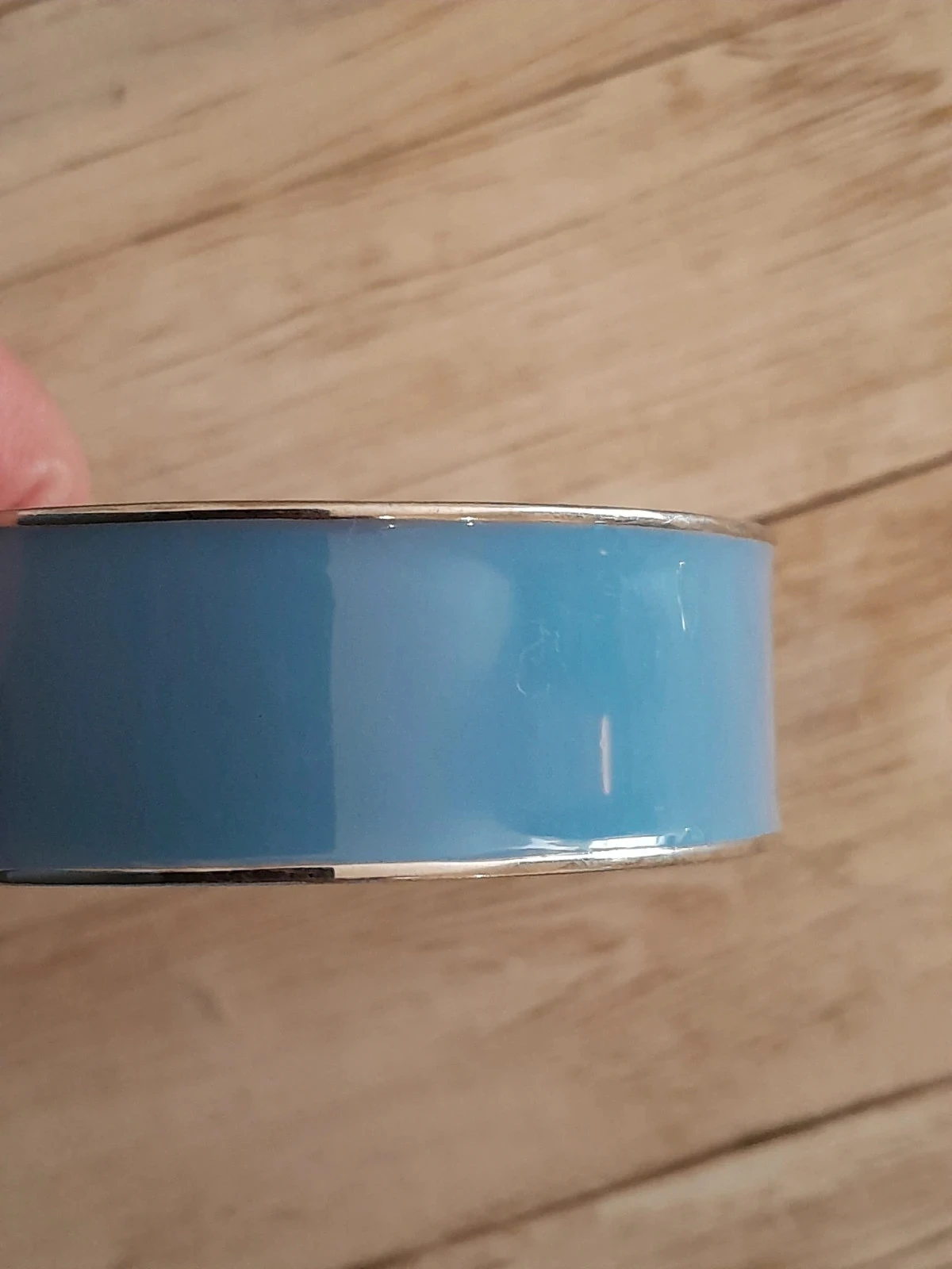 Manchetarmband, verzilverd en blauw geëmailleerd – photo 4